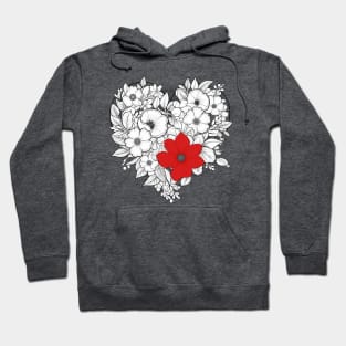 Positive Vibes Flowers Heart Hoodie